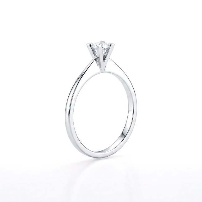 Witgouden Ring met Diamant 0.23 ct EF/SI