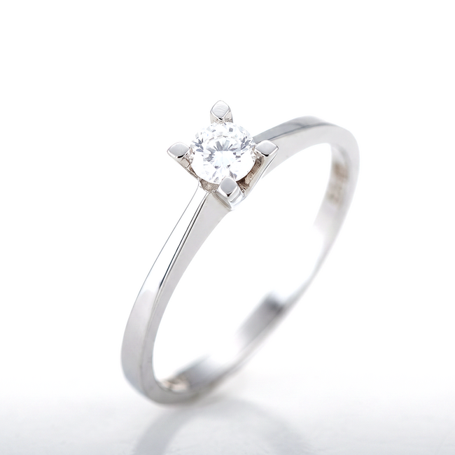 Witgouden Ring met Diamant 0.23 ct EF/SI