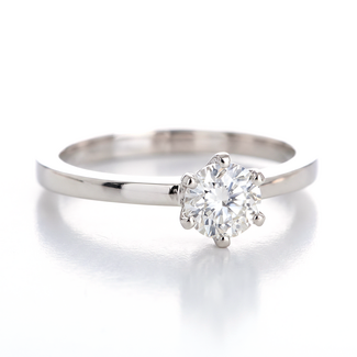 Fijne Diamanten Ring Witgoud