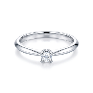 Minimalistische Witgouden Solitair Ring 0.14 ct