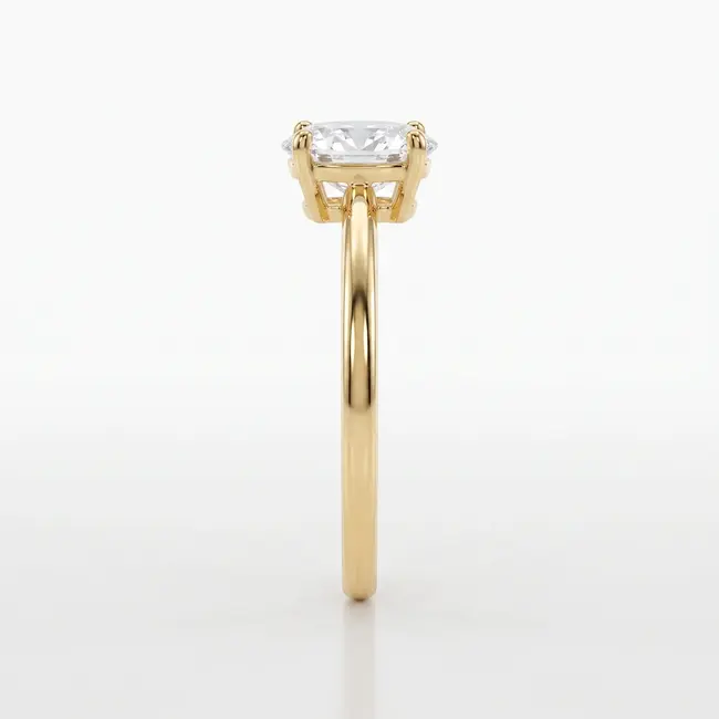 Geelgouden solitaire ring met ovale steen