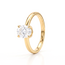 Geelgouden solitaire ring met ovale steen