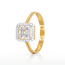 Gouden ring met baguette zirkonia en halo design