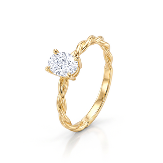 Gedraaide Solitaire Ring met Ovale Zirkonia