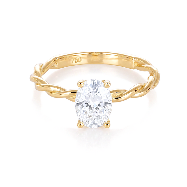 Geelgouden ring met gedraaide band
