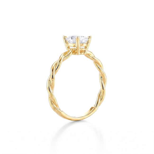 Geelgouden ring met gedraaide band