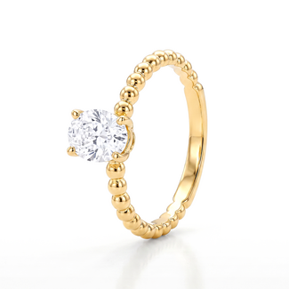 Ovalen Ring Met Bolletjes Band