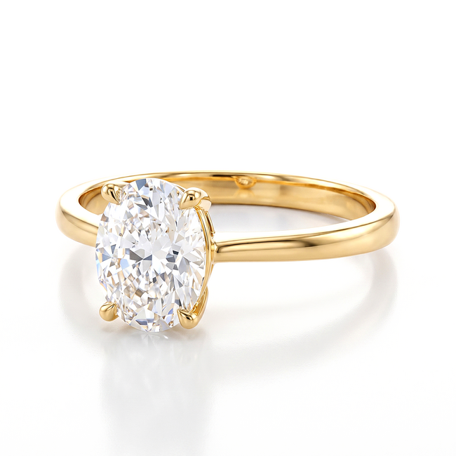 Klassieke gouden ring met ovale steen
