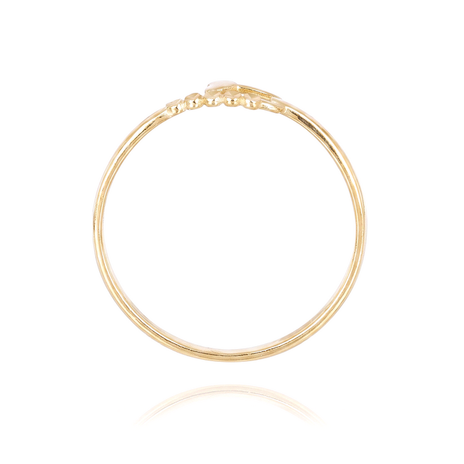 18 Karaat Gouden Hart Ring met Bolletjes