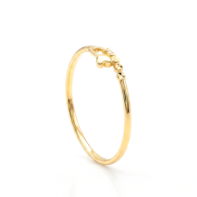 18 Karaat Gouden Hart Ring met Bolletjes