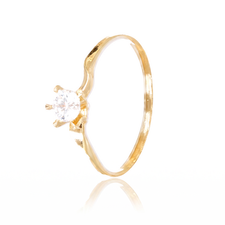 Gouden Ring met Zirkonia Steen