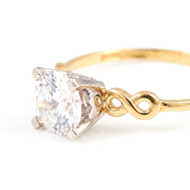 Elegante 18 Karaat Gouden Ring met Zirkonia