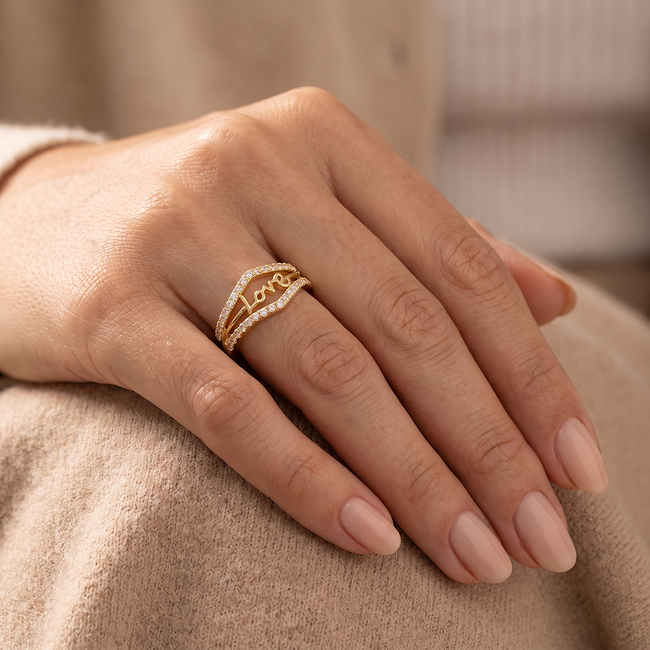 18 karaat Gouden love ring