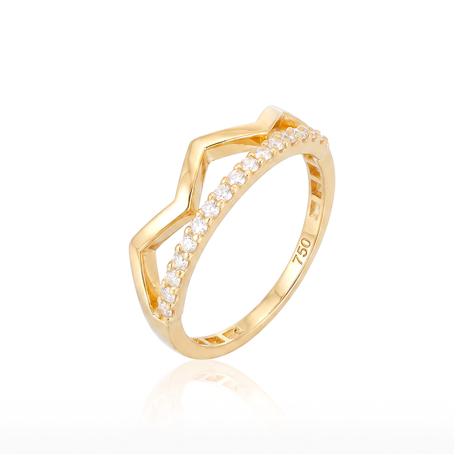 18 karaat gouden zig/zag ring