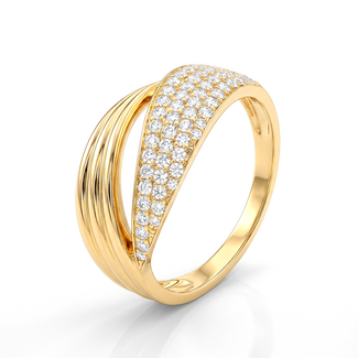 Gouden ring dames blad