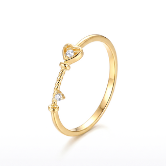 Gouden ring dames hart