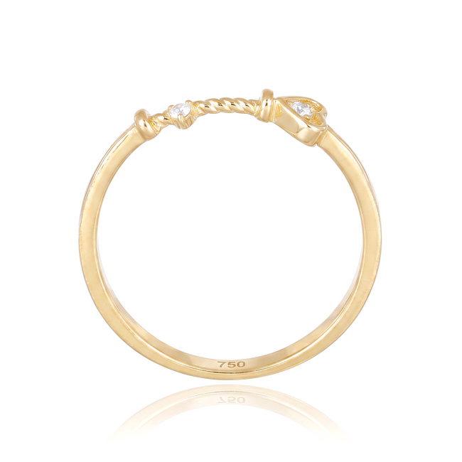 18k gouden ring dames met hart en zirkonia