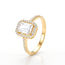 18k geelgouden halo ring met pavé zirkonia