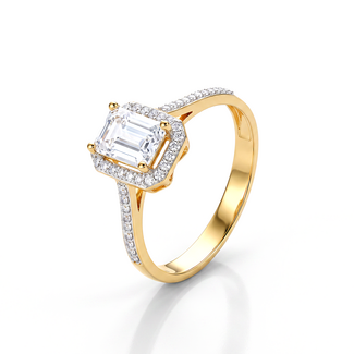 Elegante Solitaire Ring met Emerald Zirkonia