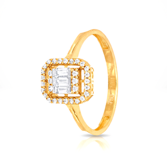 Elegante Baguette Halo Ring