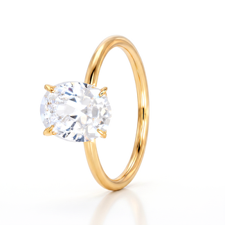 Elegante Solitaire Zirkonia Ring Geelgoud