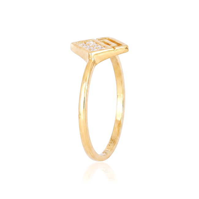 Gouden ring met geometrisch design