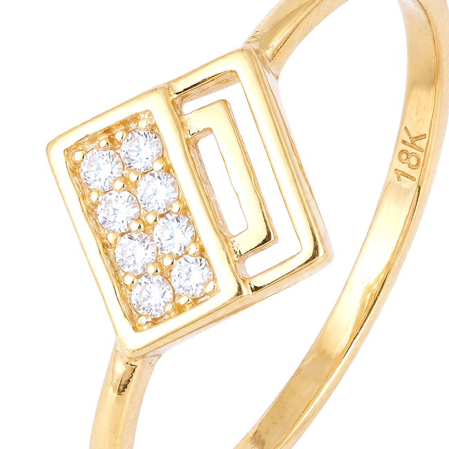 Gouden ring met geometrisch design