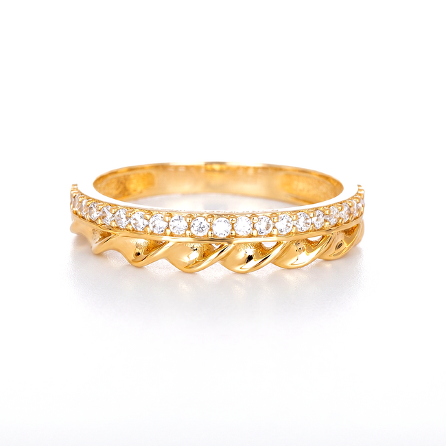 18 karaat gouden ring met gevlochten band
