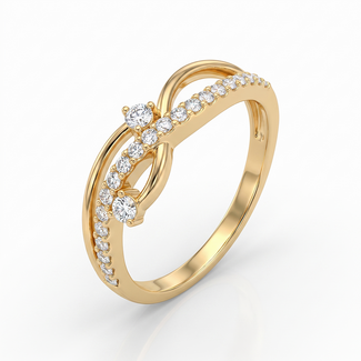 Gouden ring dames sierlijke lijn