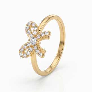 Gouden ring dames vlinder
