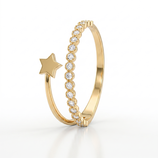 Gouden ring dames ster design