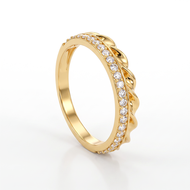 18 karaat gouden ring met gevlochten band