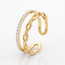 Gouden ring dames schakel met zirkonia