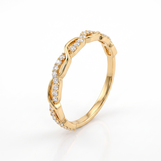 Gouden ring dames zigzag met zirkonia