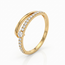 Gouden ring dames schuine lijn met zirkonia