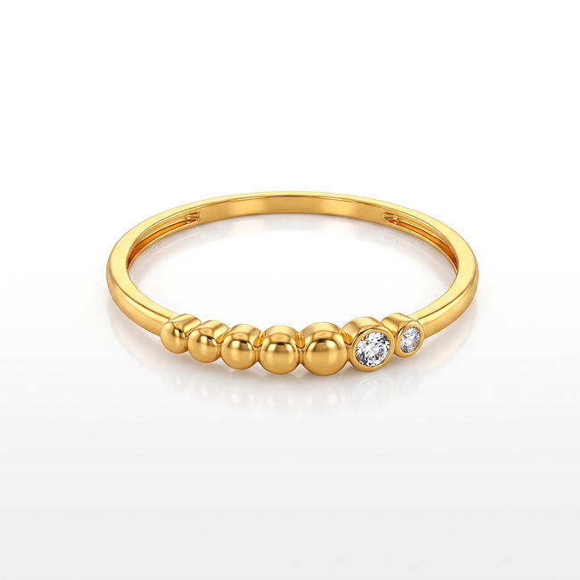22k Roodgouden Ring met Zirkonia Accenten