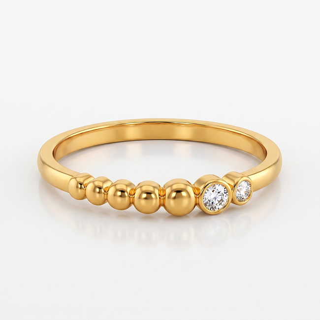 22k Roodgouden Ring met Zirkonia Accenten