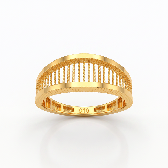 Roodgouden ring met open design