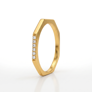 Minimalistische Geometrische Ring met Zirkonia