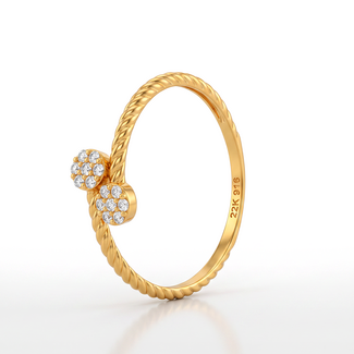 Elegante Dubbele Bloemring in Roodgoud