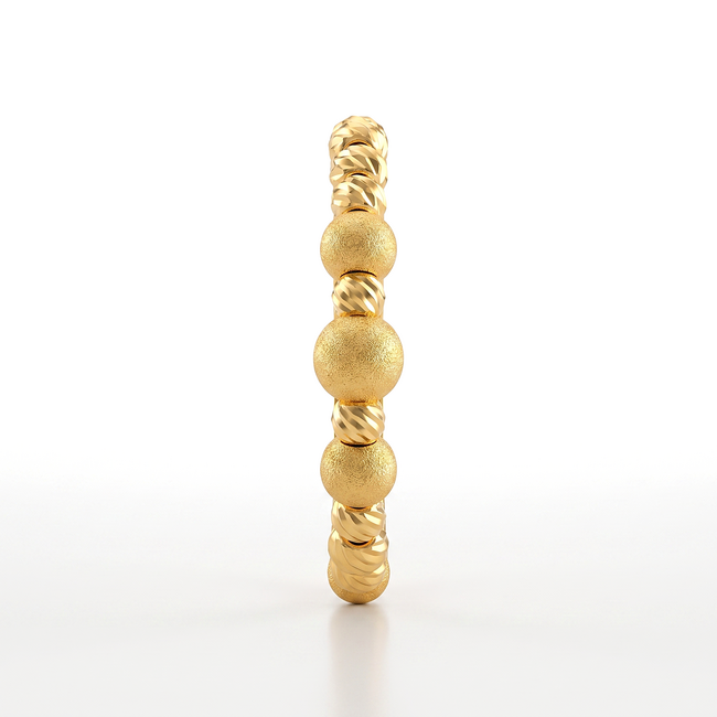 Dorika ring met geslepen en matte bolletjes