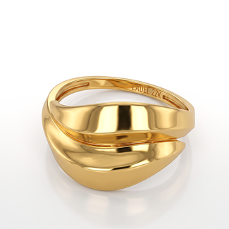 22 Karaat Gouden Ring Met Golvend Design
