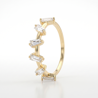 Elegante Gouden Ring met Baguette Zirkonia’s