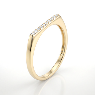 Elegante Gouden Ring met Zirkonia Rij