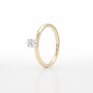 Gouden ring met ovale zirkonia