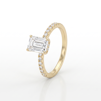 Gouden ring rechthoekige zirkonia