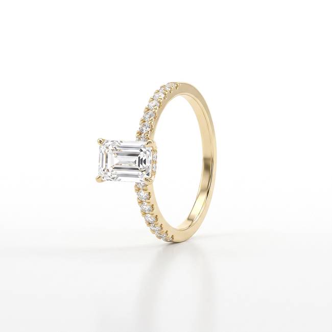 14 karaat Gouden ring rechthoekige zirkonia
