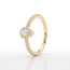 Gouden ring druppel vorm steen