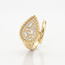 Brede gouden ring met steentjes