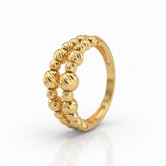 Gouden ring met bolletjes rij